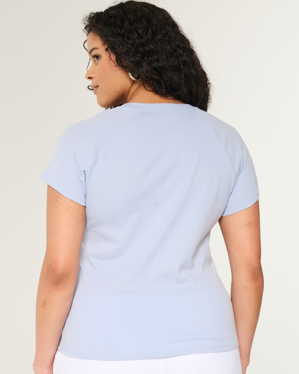 Number Graphic Baby Tee, Dusty Blue view 2