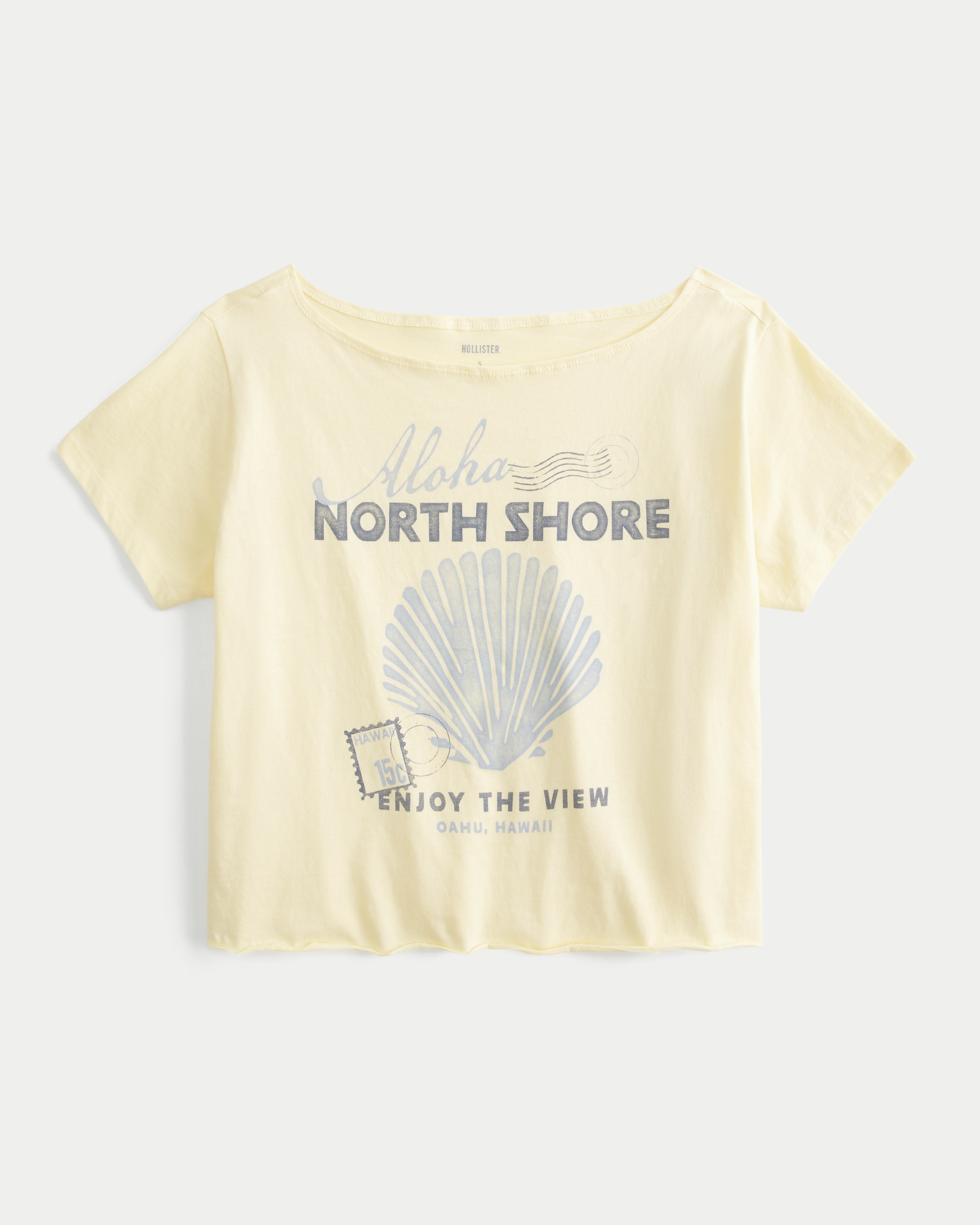 Easy Off-the-Shoulder Aloha Graphic Tee