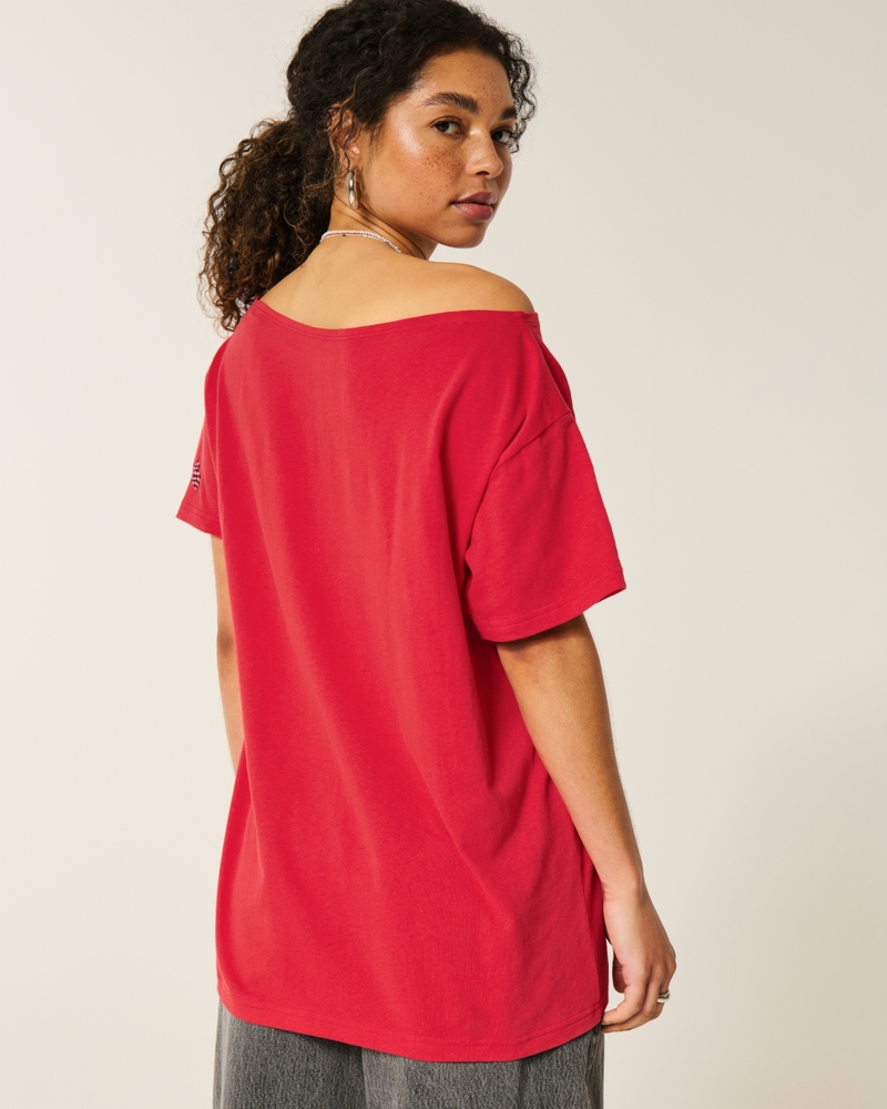 Oversized Off-the-Shoulder San Diego Speedway Graphic Tee