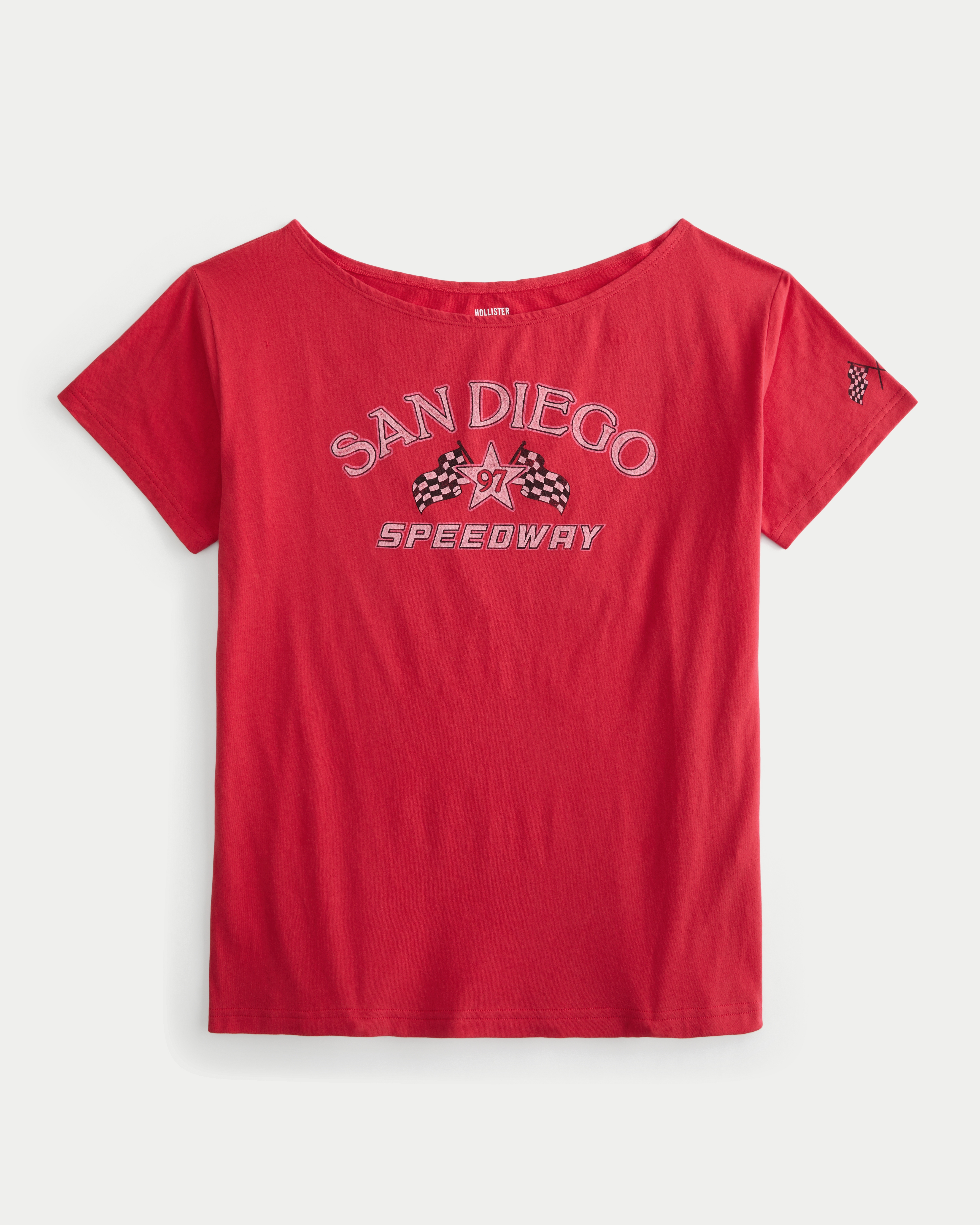 Oversized Off-the-Shoulder San Diego Speedway Graphic Tee