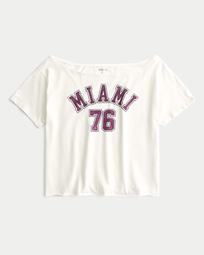 Easy Off-the-Shoulder Miami Graphic Tee