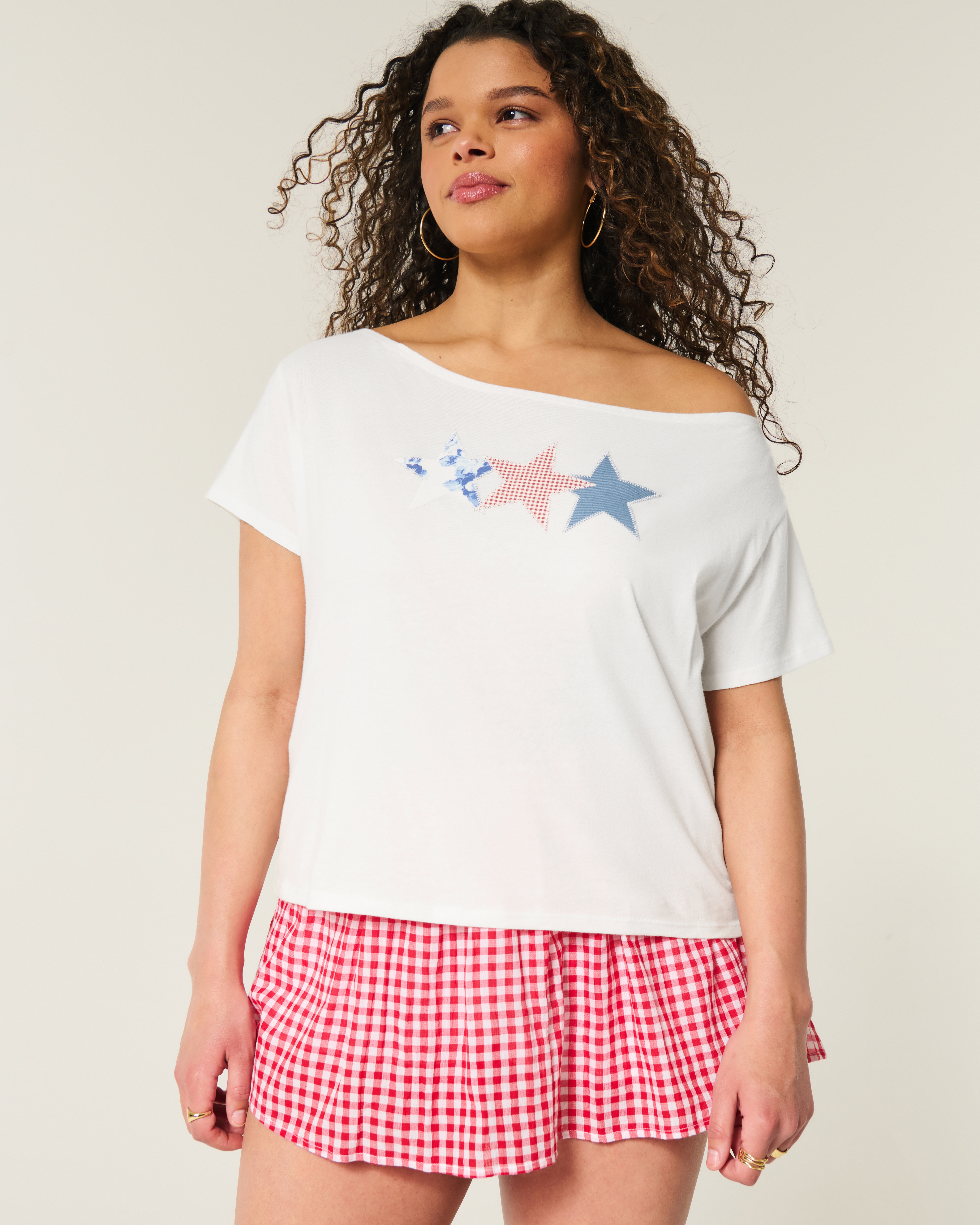 Off The Shoulder Star Tee Off The Shoulder Star Tee