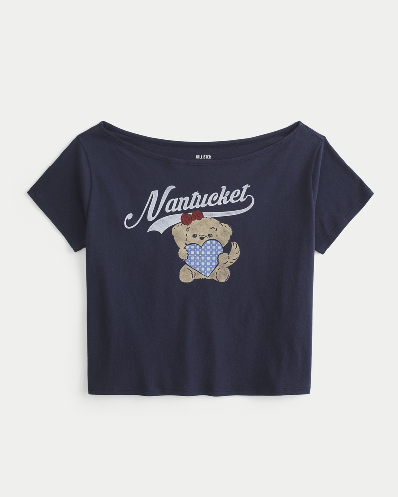 Easy Off-the-Shoulder Nantucket Graphic Tee