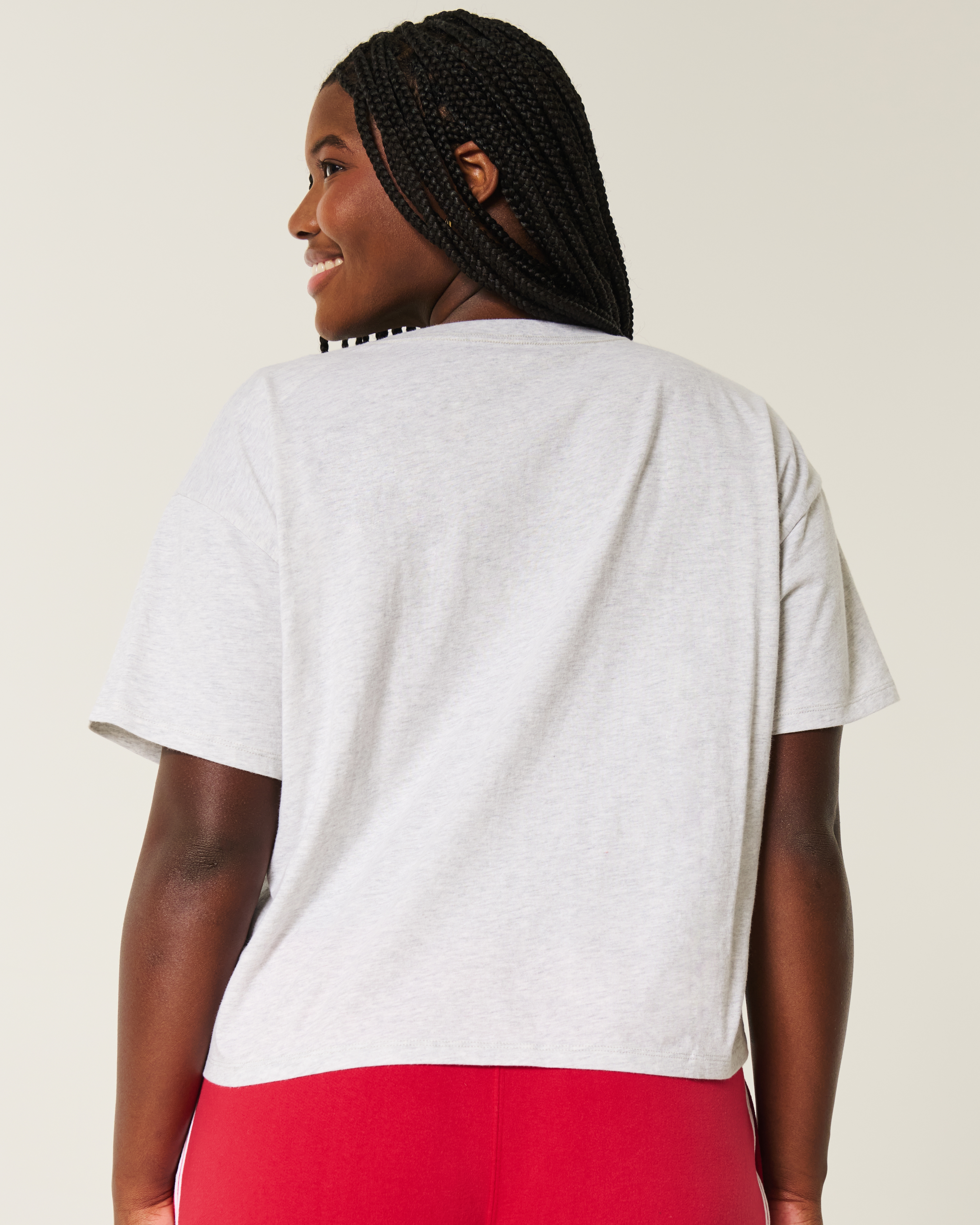 Easy Wisconsin Badgers Graphic Notch-Neck T-Shirt