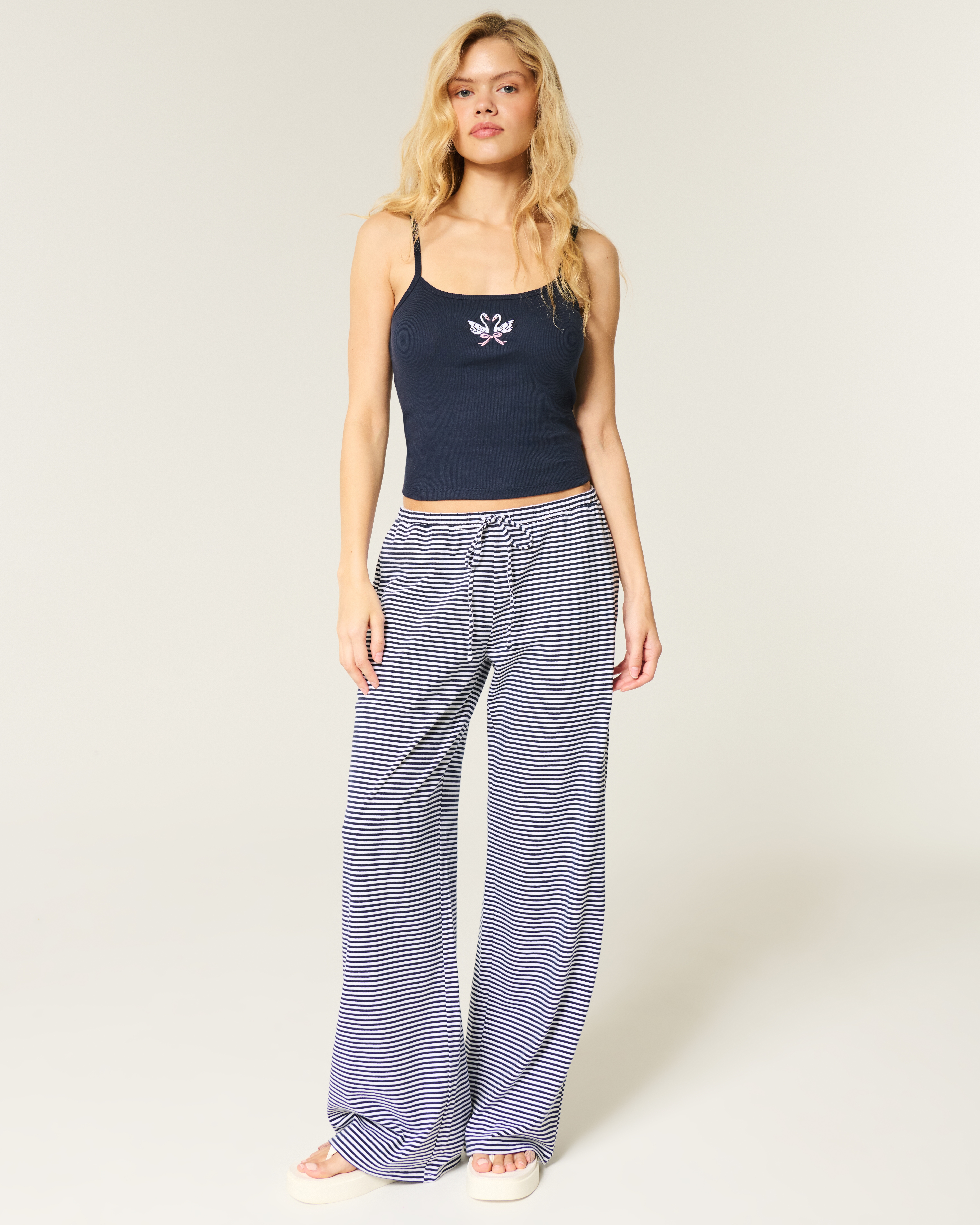 Ribbed Swan Graphic Cami