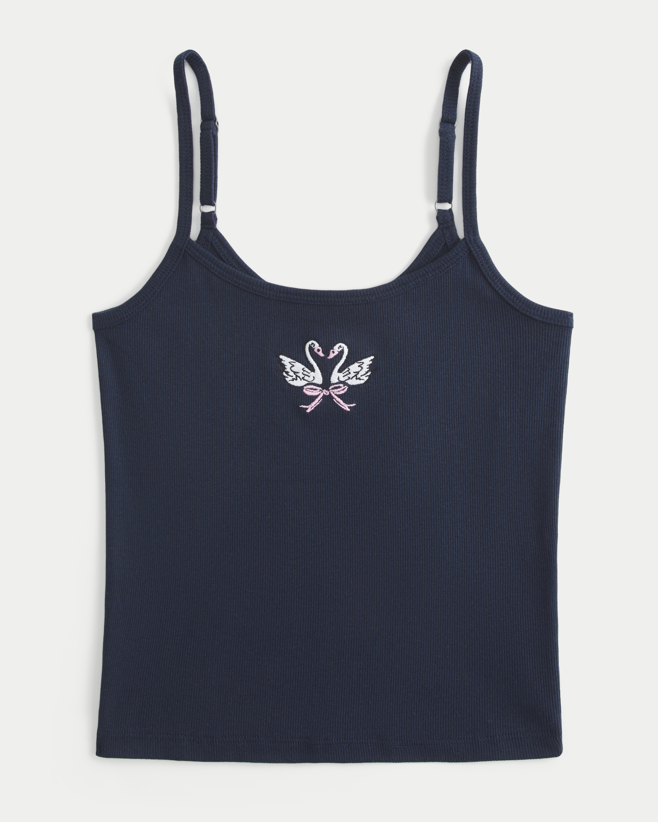 Ribbed Swan Graphic Cami