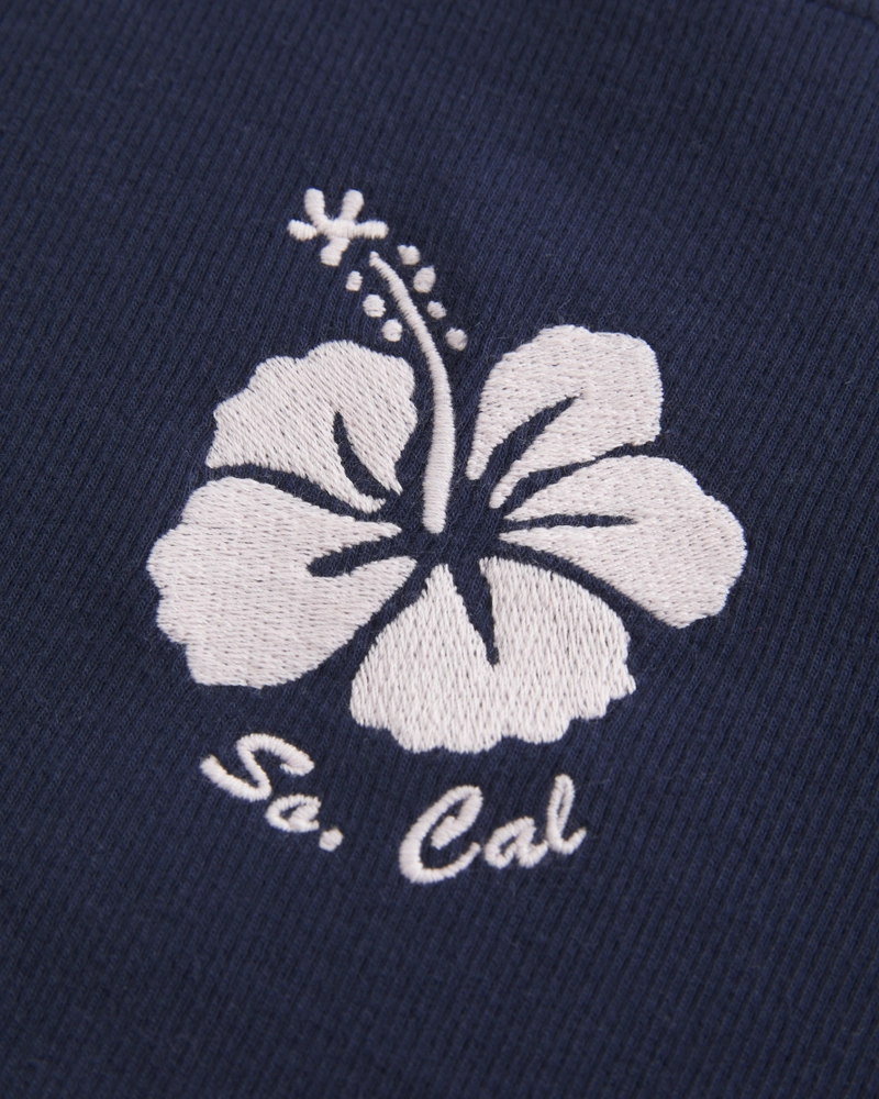 Ribbed Floral So Cal Graphic Baby Tee