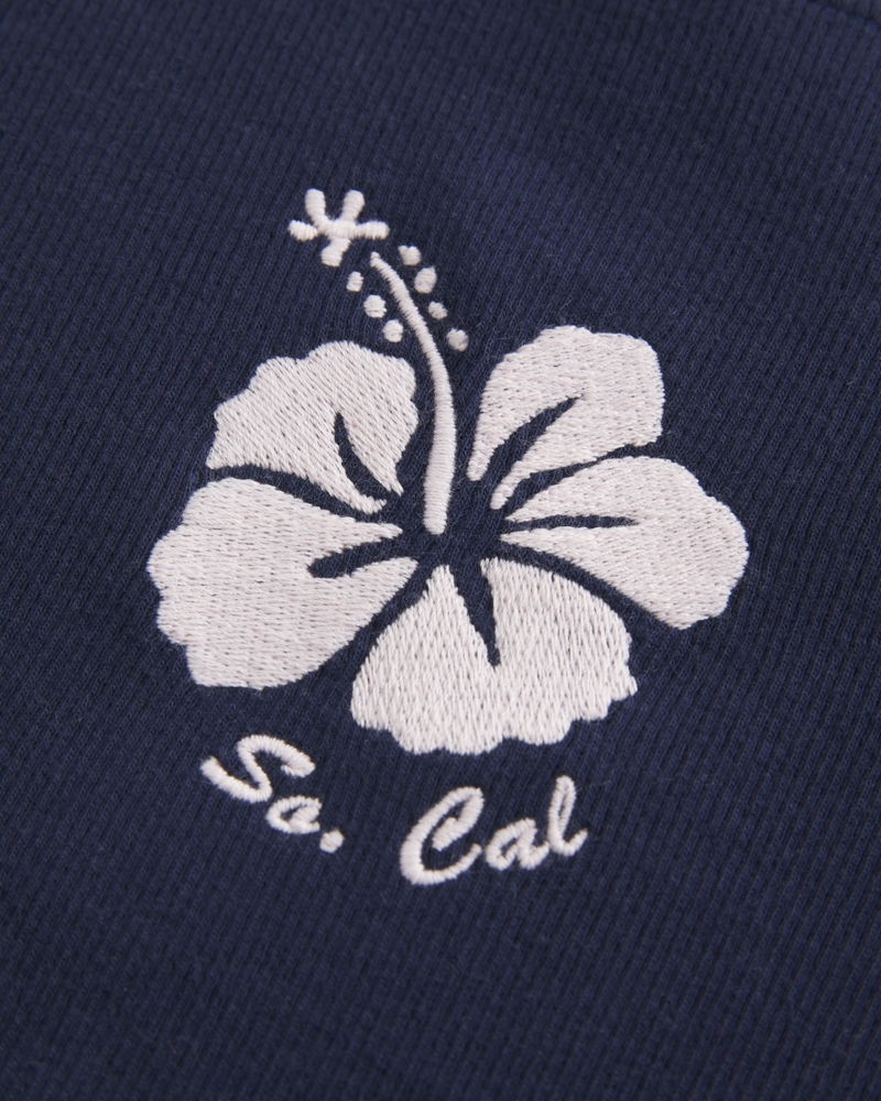 Ribbed Floral So Cal Graphic Baby Tee