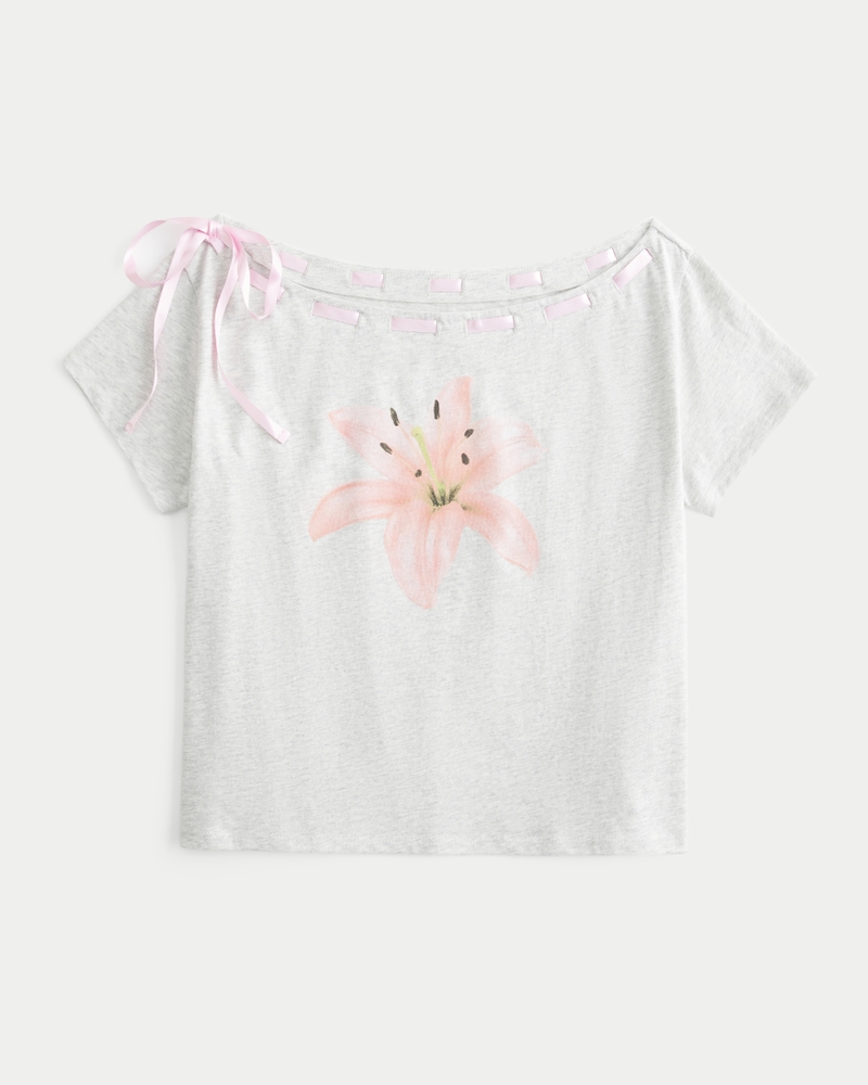 Easy Off-the-Shoulder Tie T-Shirt