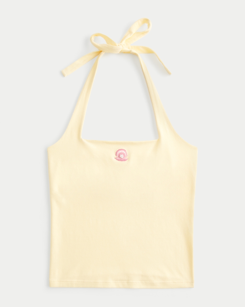 Women's Beaded Graphic Halter Top Women's Sale