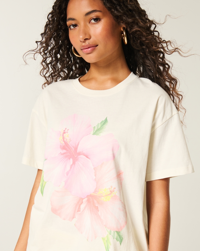 Oversized Floral Graphic Tee