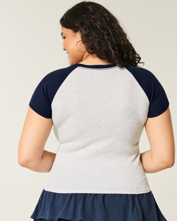 Easy Notch-Neck Sweet 'n Sporty Graphic Baby Tee, Light Heather Gray view 2