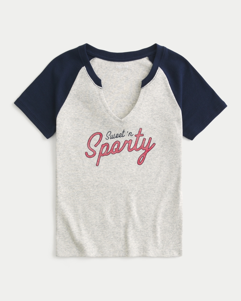 Easy Notch-Neck Sweet 'n Sporty Graphic Baby Tee