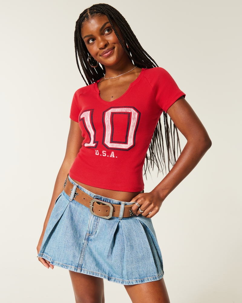 Easy Notch-Neck Miami Graphic Baby Tee