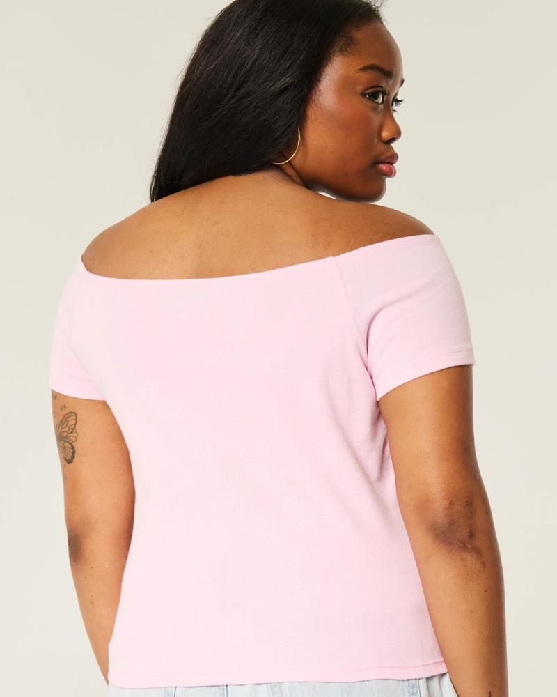 Off-the-Shoulder Unbothered Graphic Tee