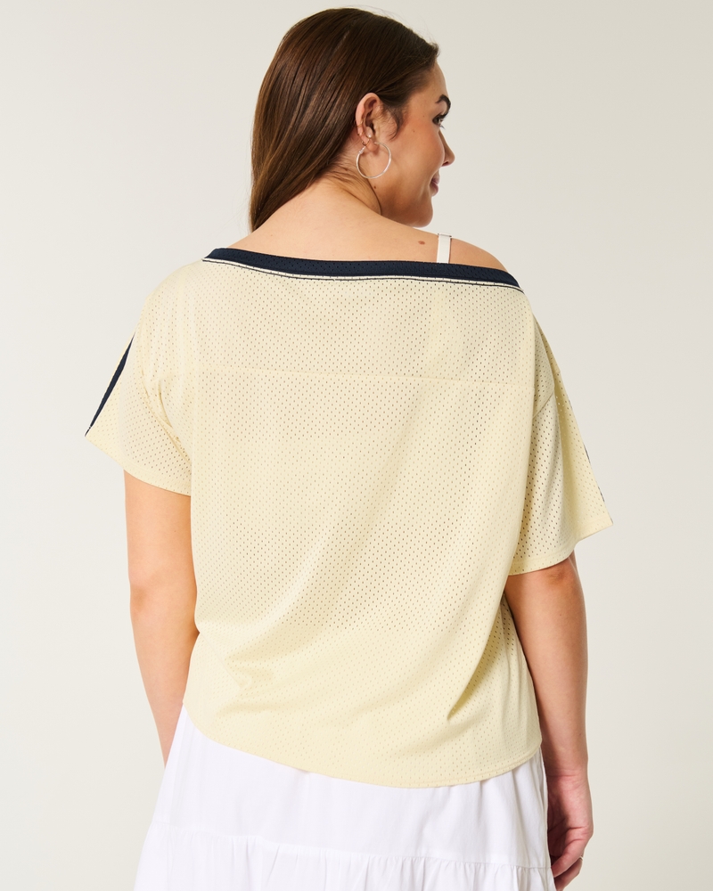 Oversized Off-the-Shoulder New York City Graphic Jersey