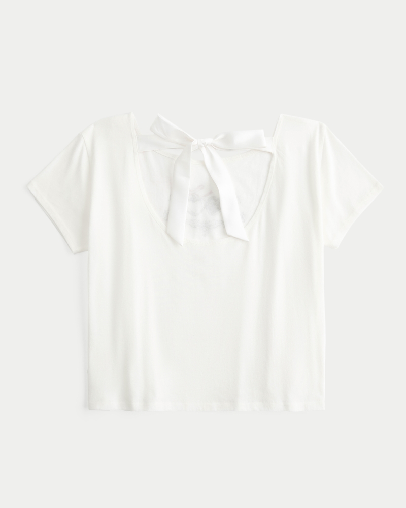 Easy Ribbon Tie-Back Heart Graphic Tee