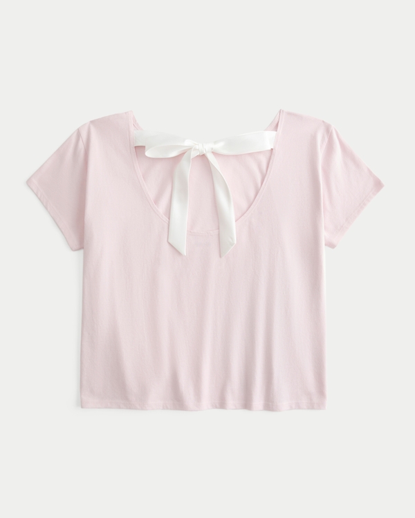 Easy Ribbon Tie-Back Floral Graphic Tee