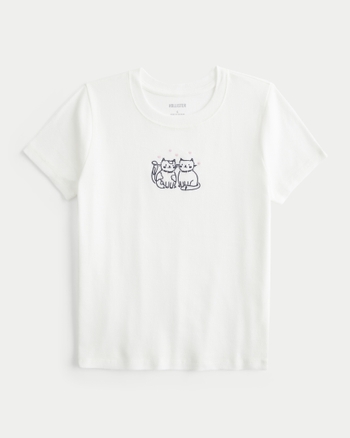 トップス CAT Women's Cat Graphic Baby Tee | Women's Sale | HollisterCo.com