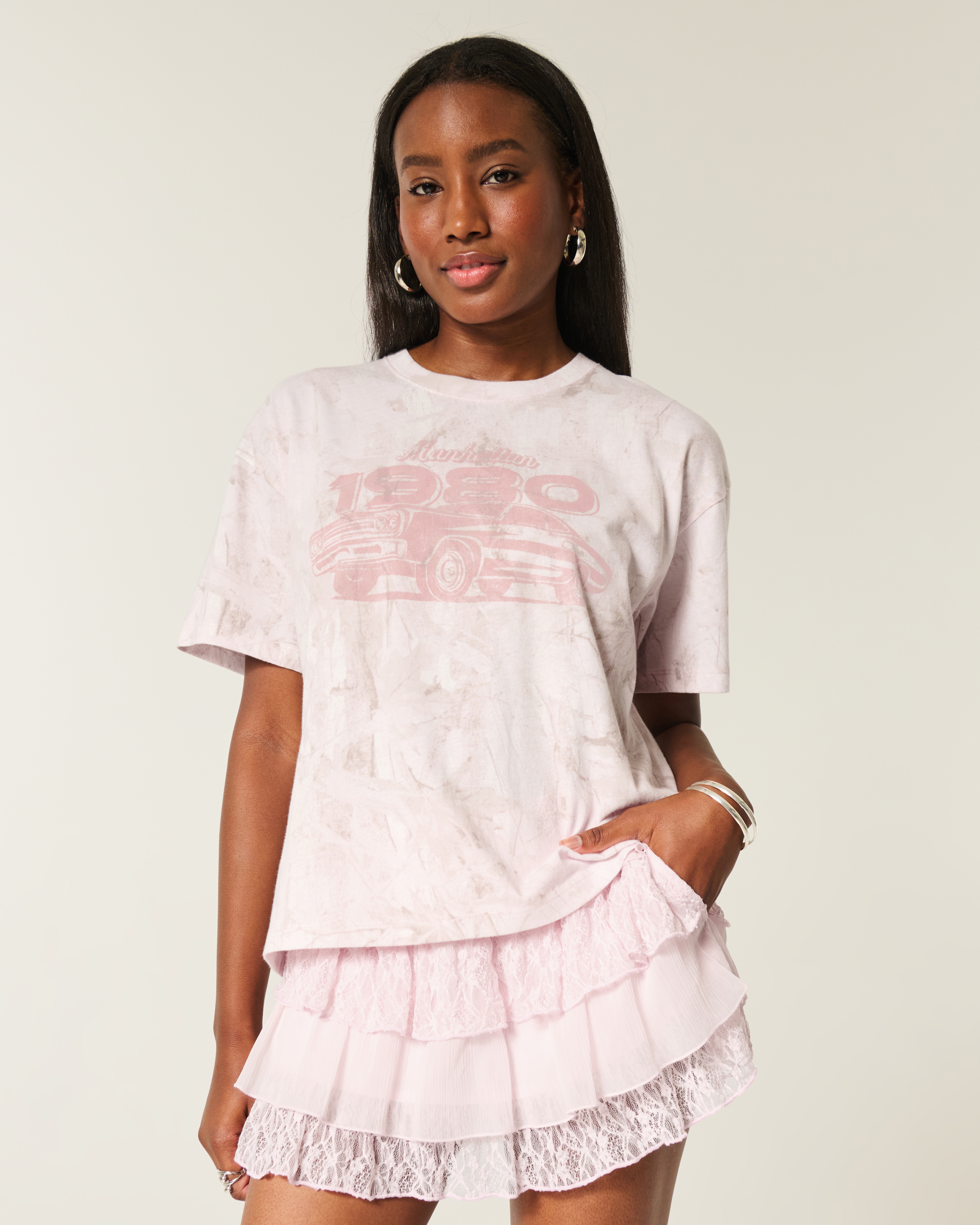 Oversized Manhattan Racing Graphic Tee