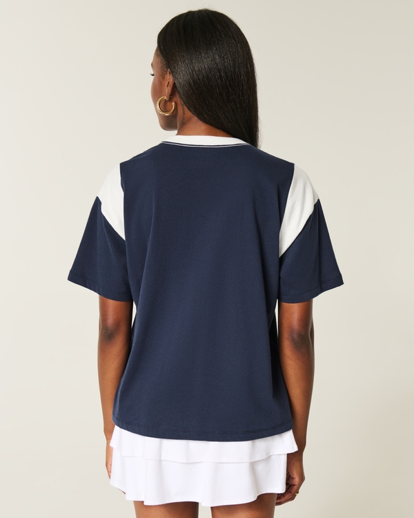 Oversized Miami Graphic Tee, Navy Blue view 2