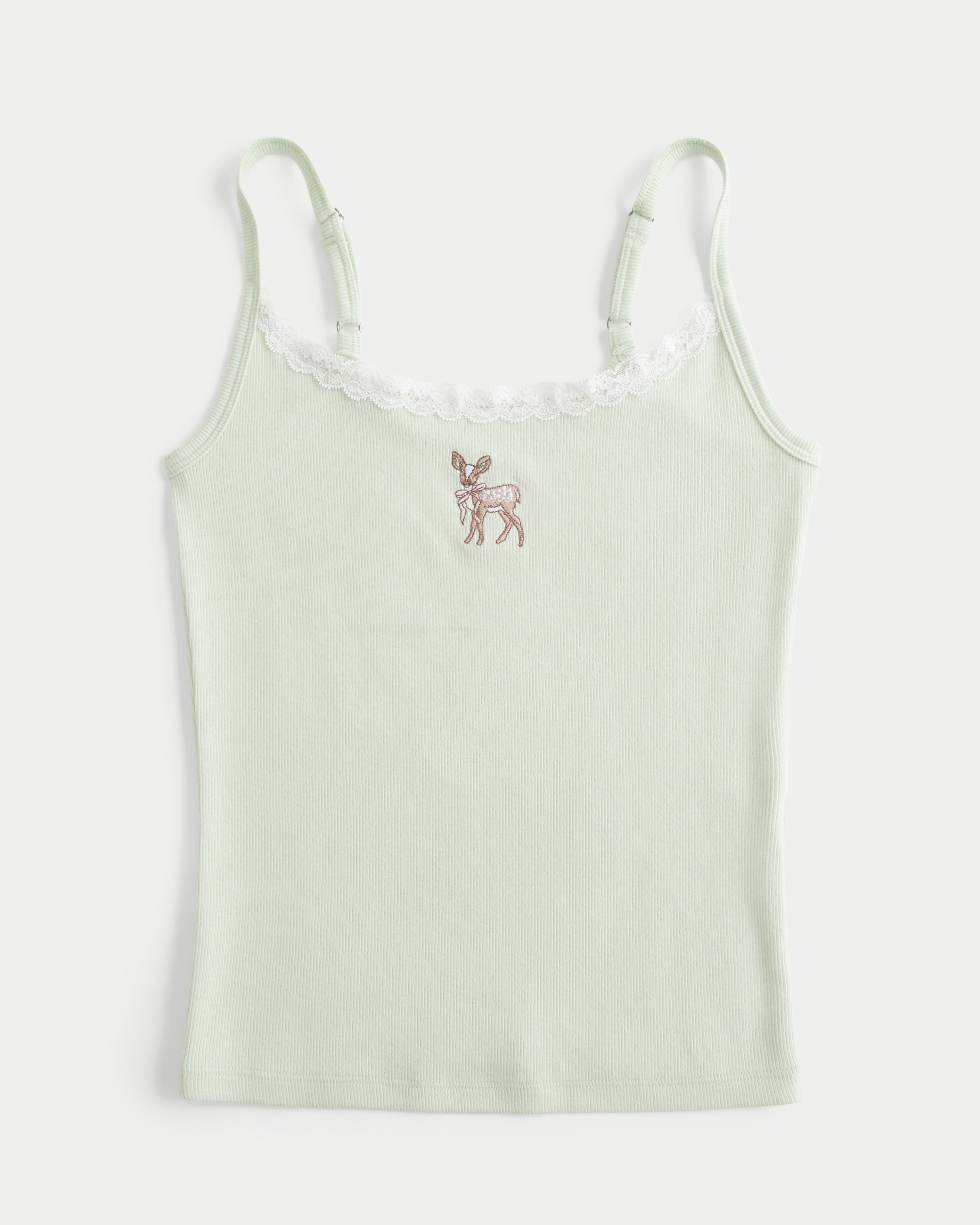 Lace Trim Deer Graphic Tank