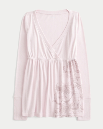 Women #39 s Easy Long Sleeve Floral Pattern Babydoll Top Women #39 s New