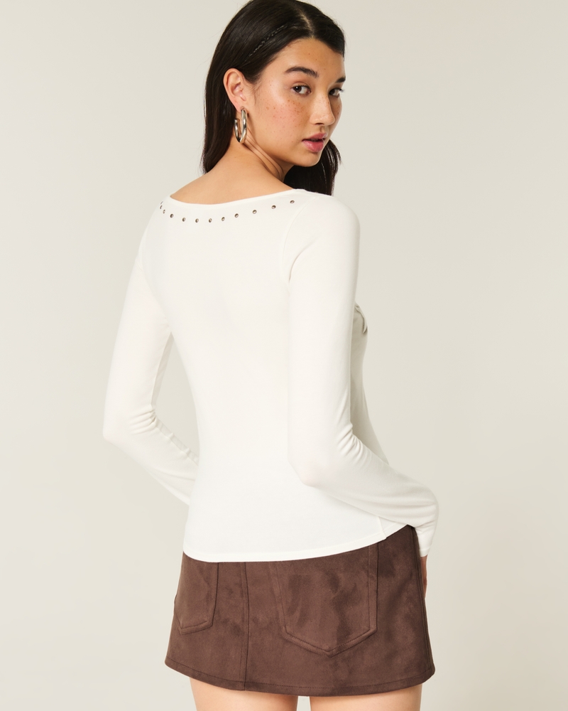 トップス SFO Women's Studded SoHo Graphic Slash-Neck Top | Women's