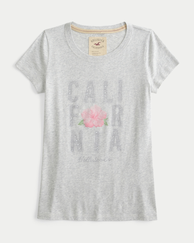 Hollister California Grey Hollister Shirt Women's California Logo