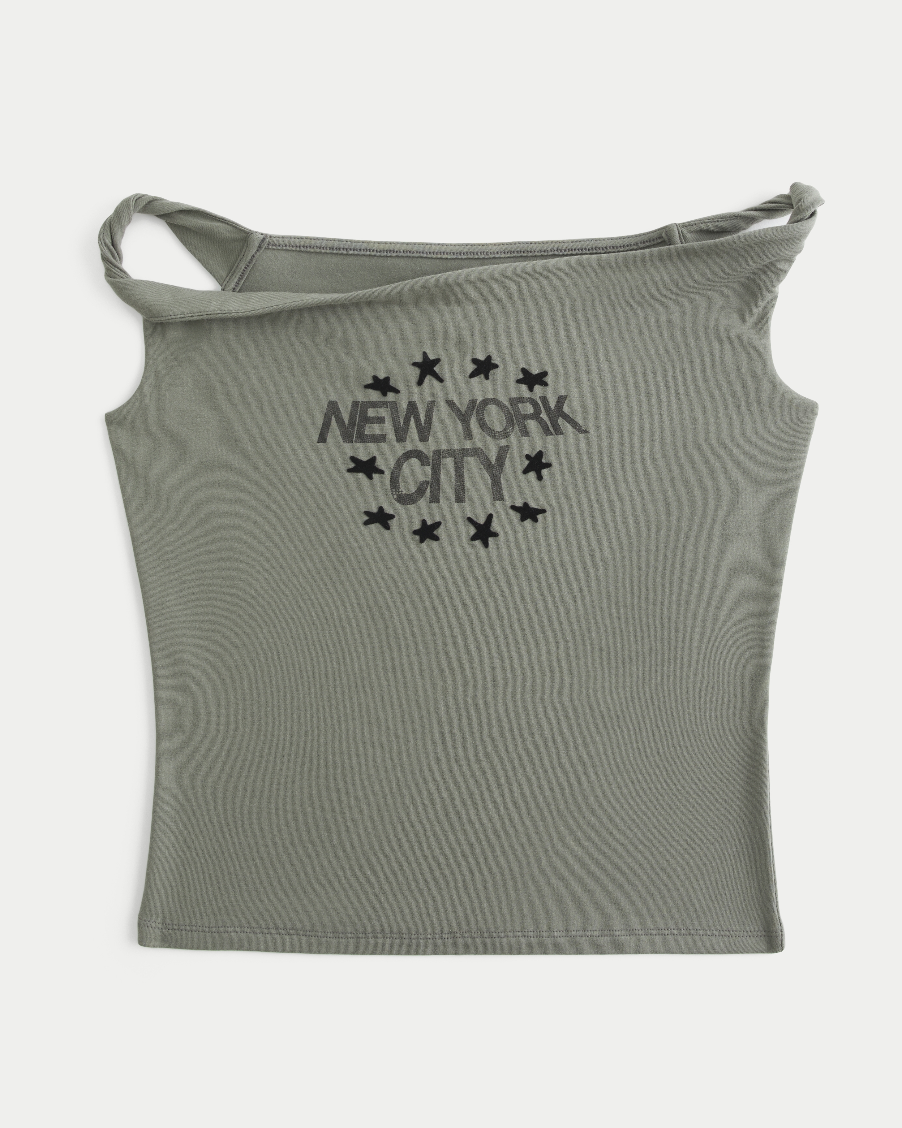 Twisted Off-the-Shoulder New York City Graphic Tee