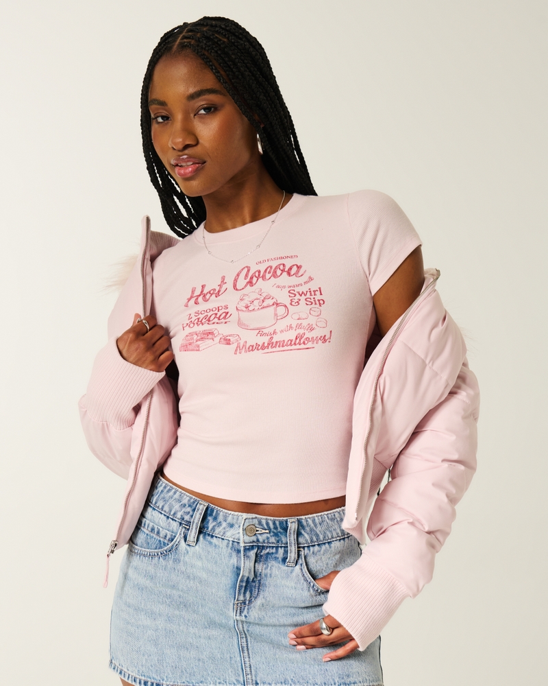 Oversized Off-the-Shoulder Stranger Things Graphic Tee
