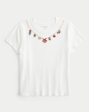Hollister Good Luck Charm Graphic Baby Tee