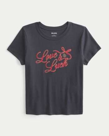 Hollister Love & Luck Graphic Baby Tee