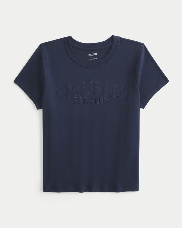 Logo Graphic Baby Tee, Navy Blue view 1
