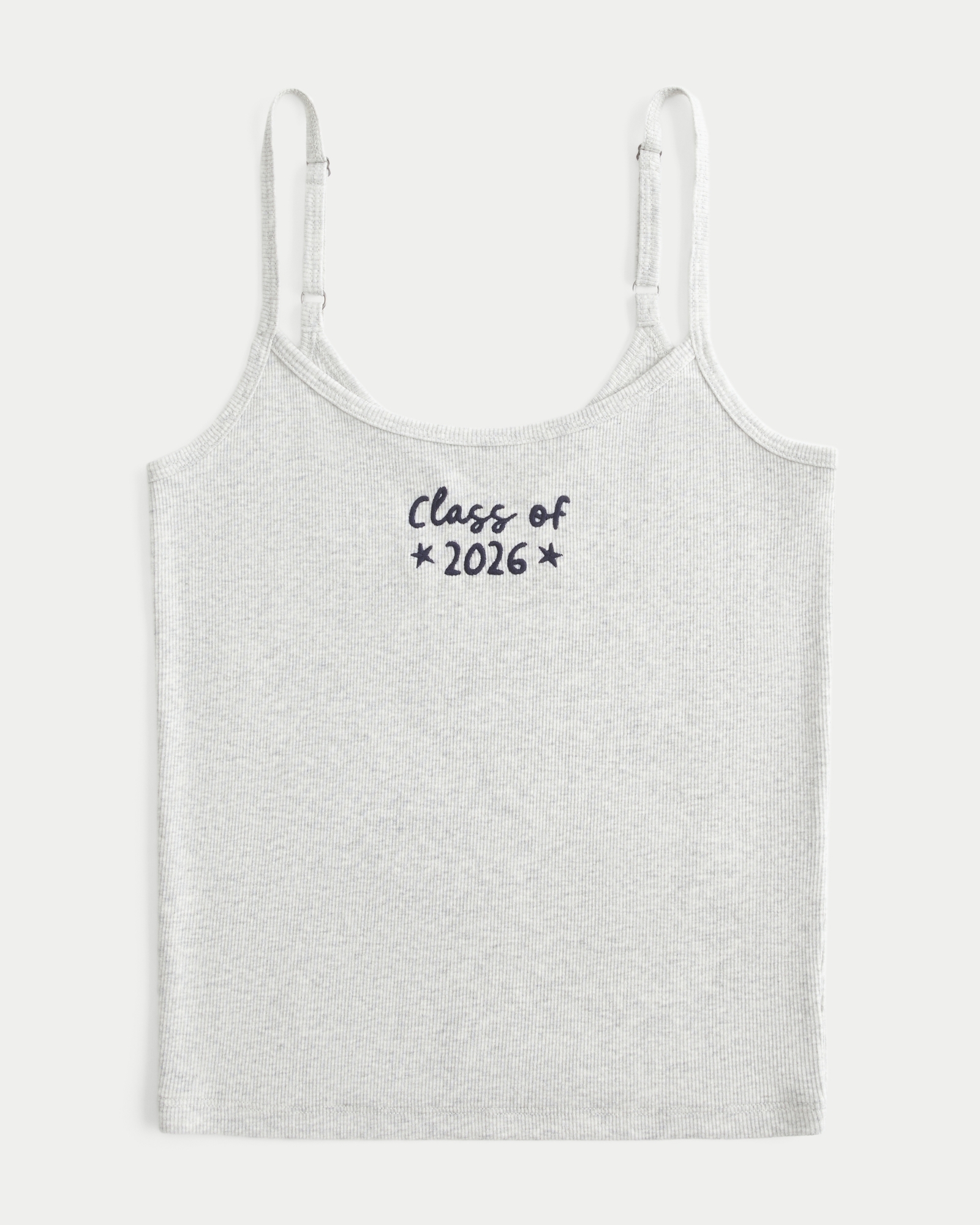 Women's Class of 2026 Graphic Rib Cami in Light Heather Grey Size XXL from Hollister