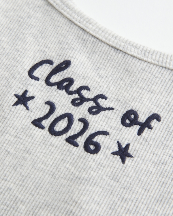 Class of 2026 Graphic Rib Cami, Light Heather Grey view 2