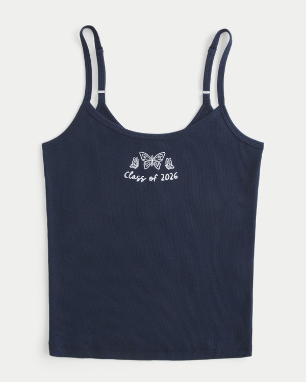 Class of 2026 Graphic Rib Cami, Navy Blue view 1