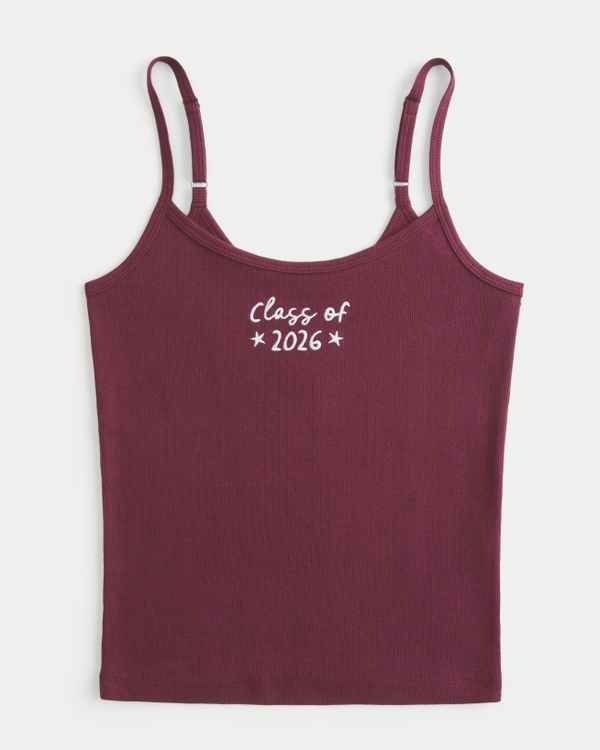 Class of 2026 Graphic Rib Cami, Mulberry view 1