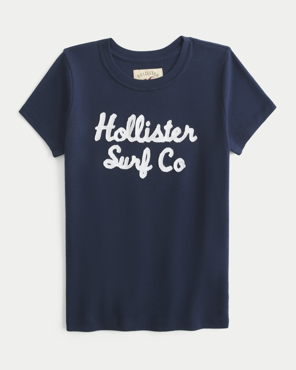 Logo Graphic Baby Tee, Navy view 1