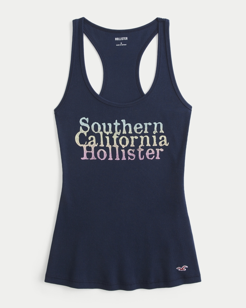 ホリスターソーカルスポーツ50ミリ Women's California Logo Graphic Racerback Tank | Women's Clearance