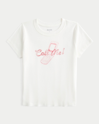 Hollister Call Me Graphic Baby Tee