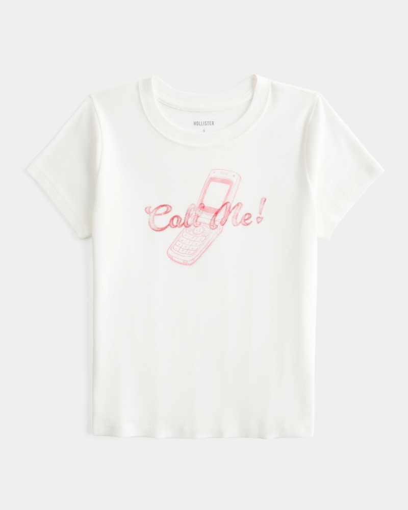 Women's Call Me Graphic Baby Tee | Women's Clearance | HollisterCo.com