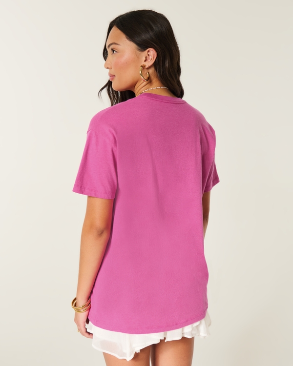 Oversized Lola's Surf & Supply Graphic Tee, Magenta view 2