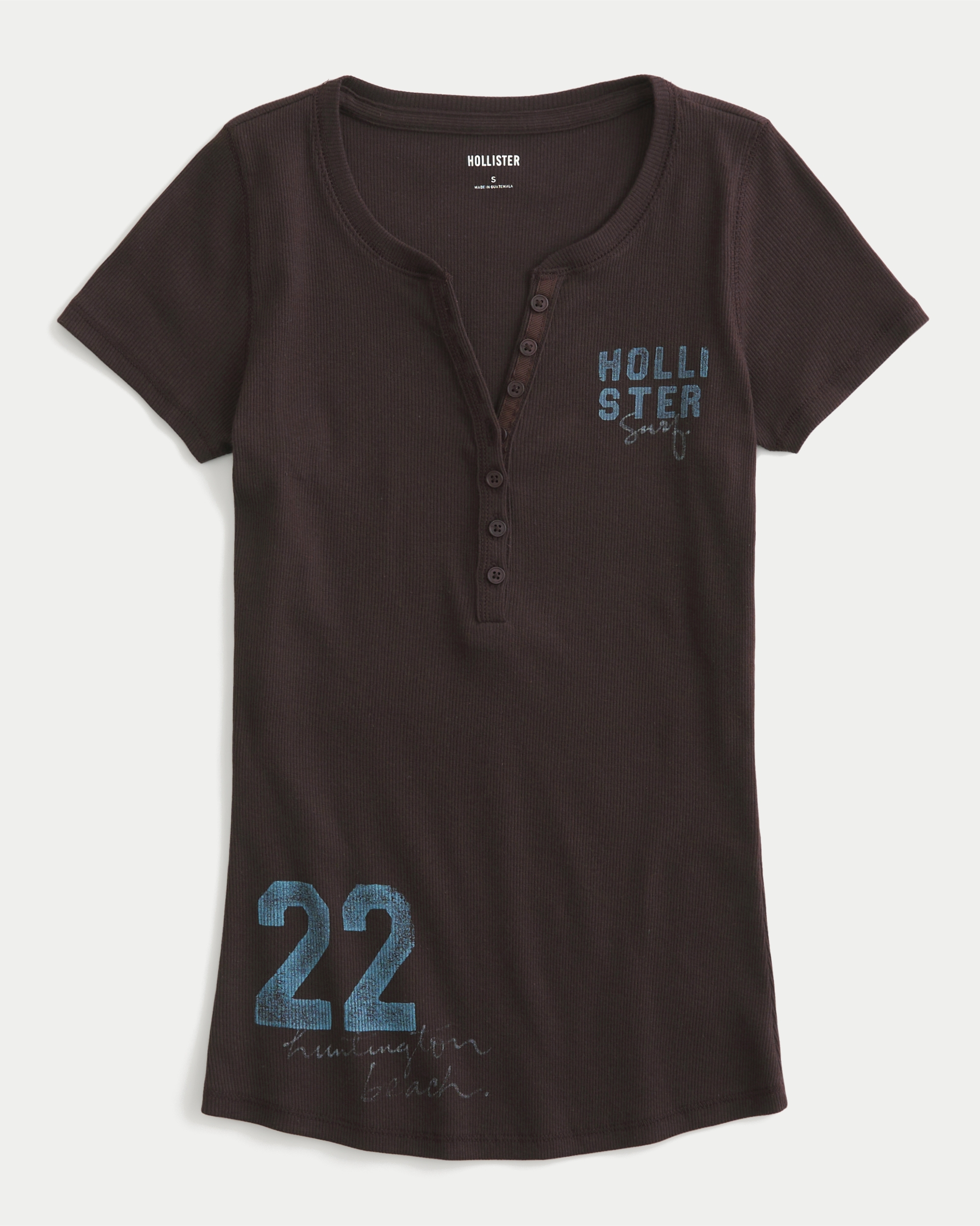 Surf Logo Graphic Henley T-Shirt