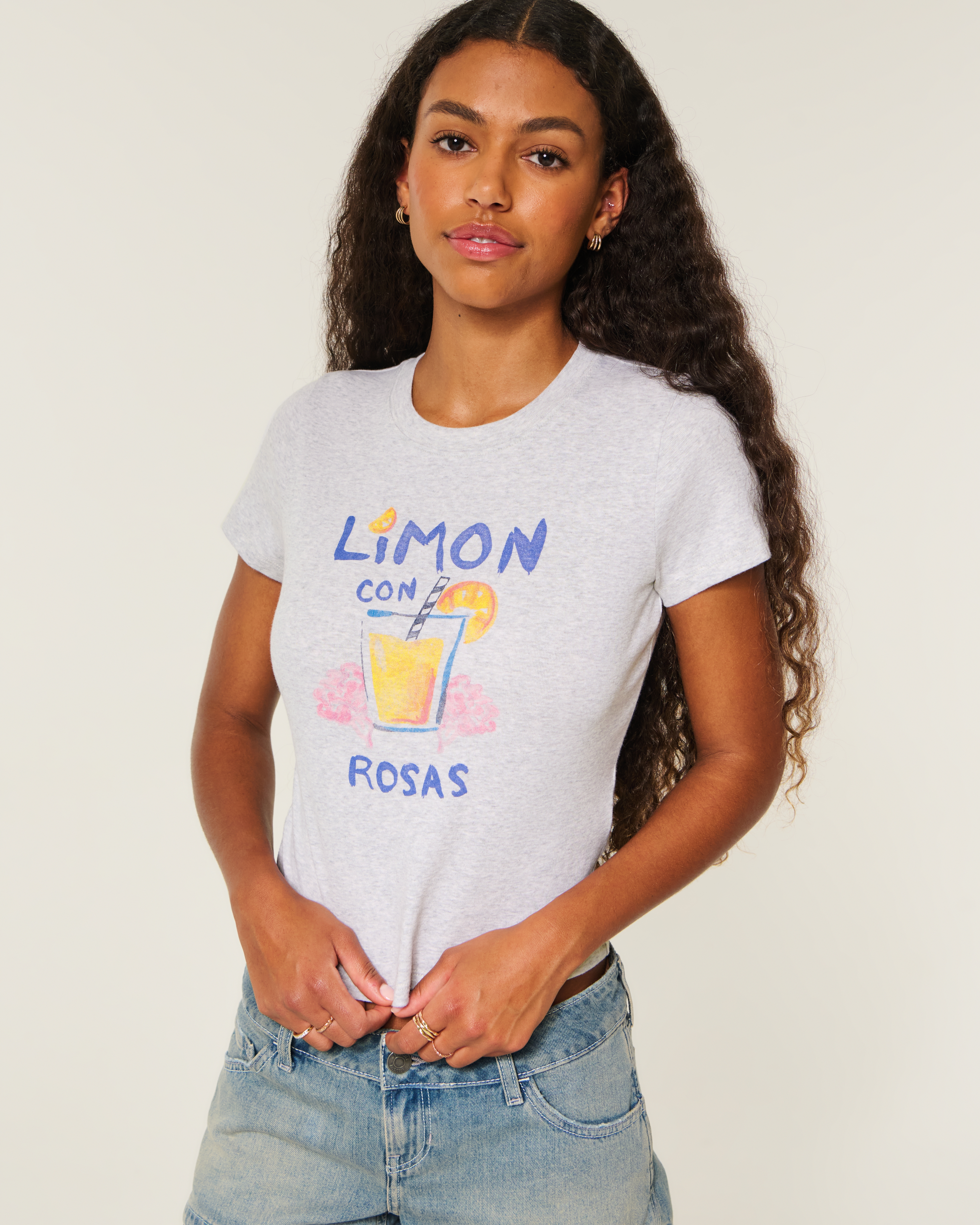 Cotton Limón con Rosas Graphic Baby Tee