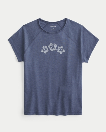 Women's Floral Graphic Slub Baby Tee | Women's Tops | HollisterCo.com
