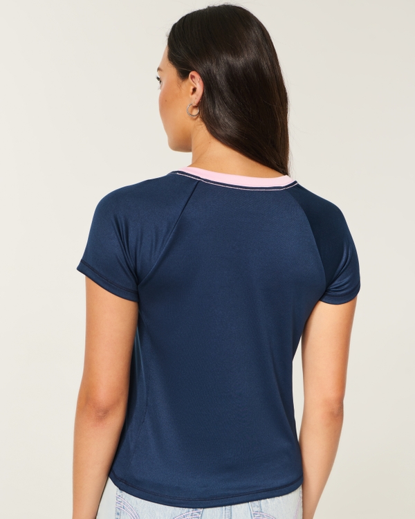 Hollister + Kappa Graphic Soccer Tee, Navy view 2