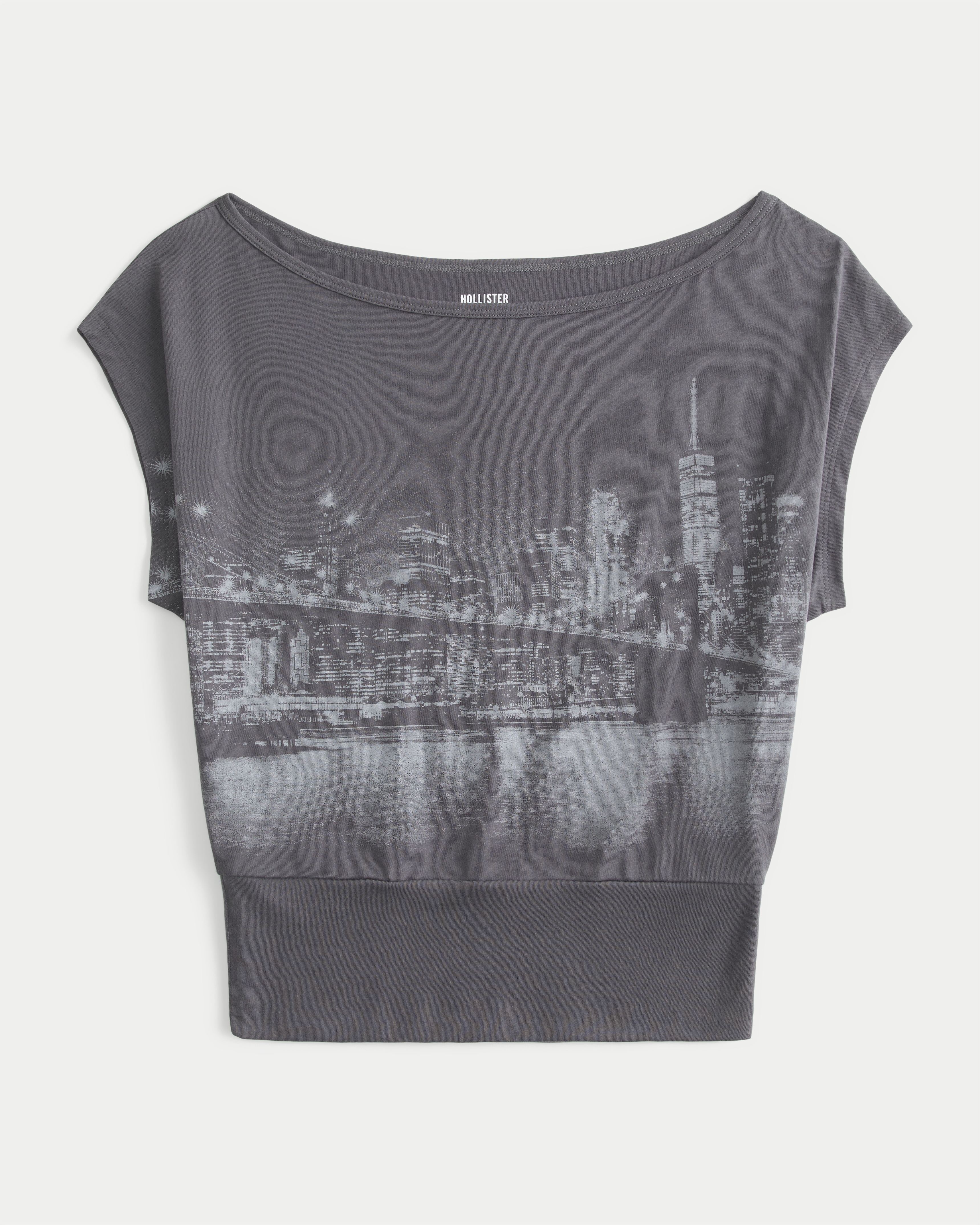 Graphic Banded Off-the-Shoulder Top