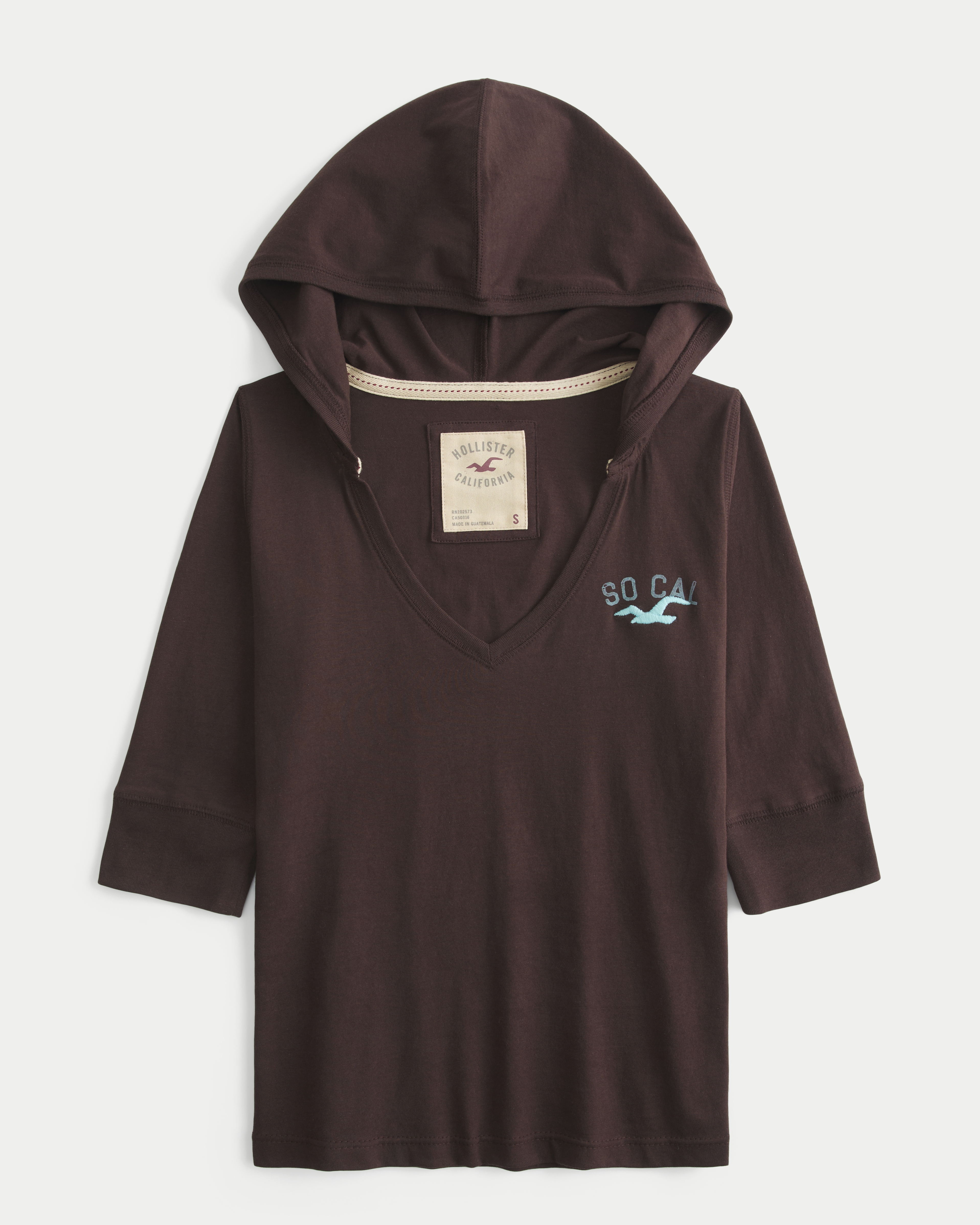 Hooded Half-Sleeve Logo Graphic Tee
