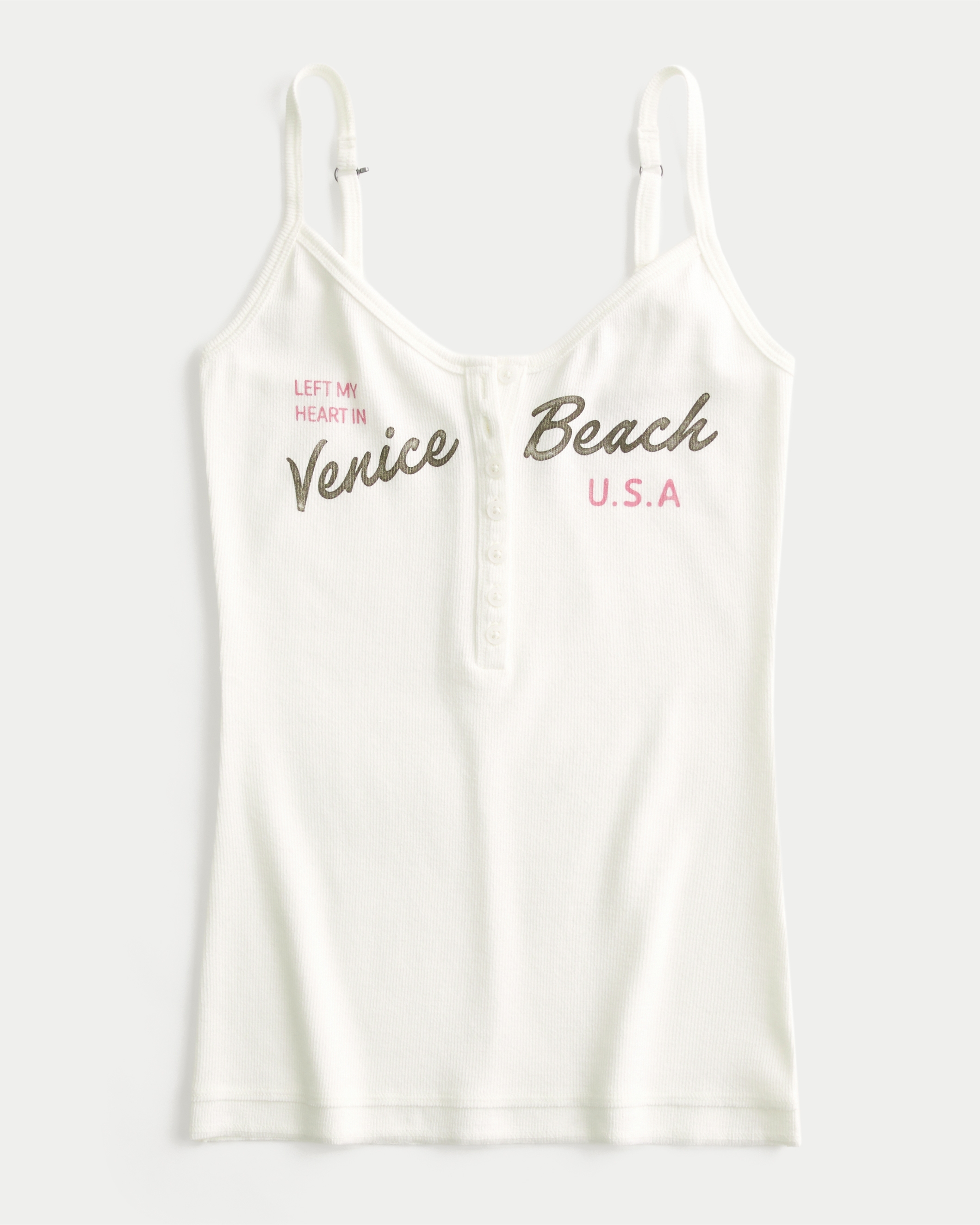 Venice Beach Graphic Henley Cami